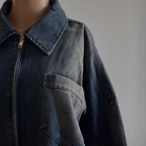 Donker Blauwe Denim Blouse